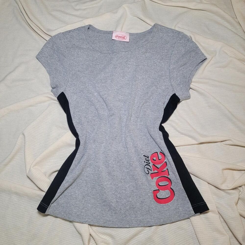 Coca-cola Women's Grey and Black Shirt